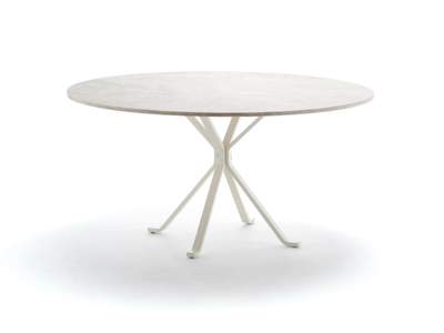 CRAB - Round glass and steel dining table _ Fasem