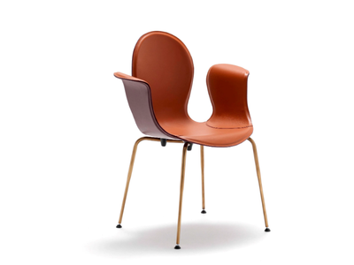 CROP - Tanned leather chair with armrests _ Fasem