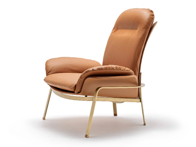ELECTA RELAX - Upholstered leather armchair with armrests _ Fasem