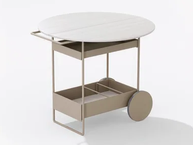 NINFEA - Serving cart with folding top in wood _ FAST