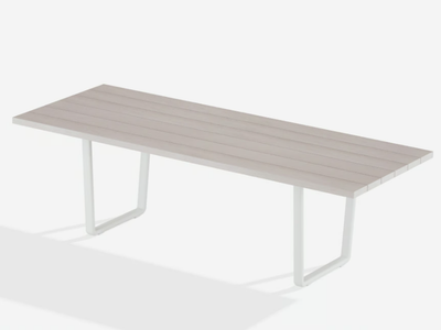 ORIZON - Rectangular wooden effect aluminium garden table _ FAST