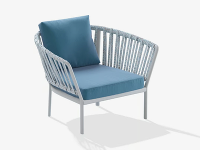 RIA - Garden armchair in aluminum and fabric with armrests _ FAST