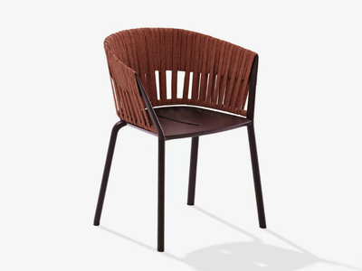 RIA - Garden chair in aluminum and fabric with armrests _ FAST