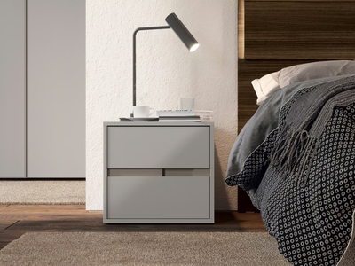 CLIO - Melamine-faced chipboard bedside table with drawers _ Febal Casa