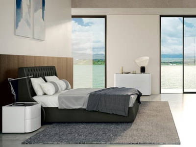 LIEBE - Fabric bed with tufted headboard _ Febal Casa