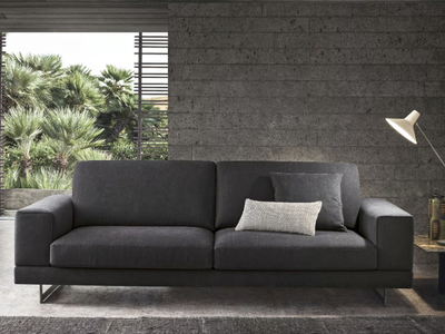 ANGEL - 3 seater sled base fabric sofa _ Felis