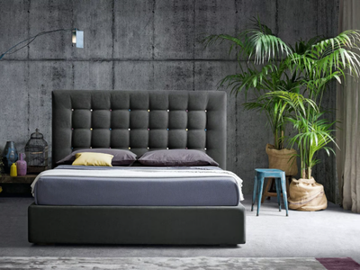 KARL - Fabric double bed with tufted headboard _ Felis