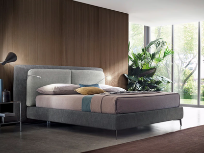 PENNY - Fabric double bed with upholstered headboard _ Felis