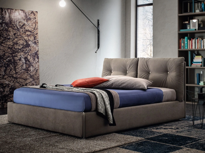 SCOTTY - Fabric double bed with tufted headboard _ Felis