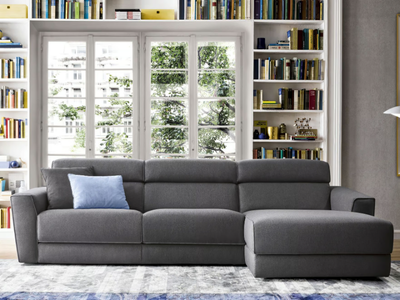 WINSTON - Fabric sofa with chaise longue _ Felis