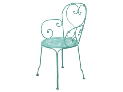 1900 - Steel garden chair with armrests _ Fermob