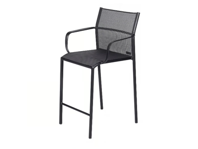 CADIZ - High aluminium stool with armrests with back _ Fermob