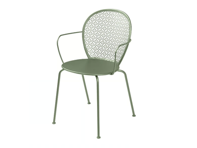 LORETTE - Stackable steel garden chair with armrests _ Fermob