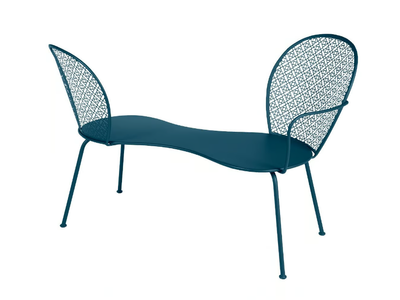 LORETTE - Steel garden bench with armrests _ Fermob