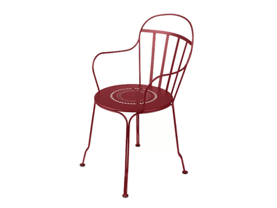 LOUVRE - Stackable steel garden chair with armrests _ Fermob