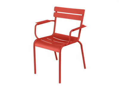 LUXEMBOURG - Stackable aluminium garden chair with armrests _ Fermob
