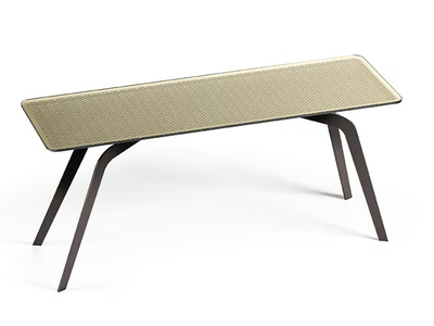 LUNAR - Glass console table with painted metal base _ Fiam Italia