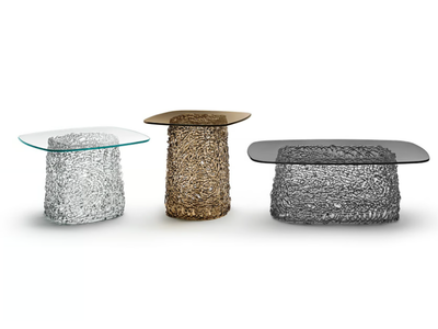 MACRAMÈ - Rectangular glass coffee table _ Fiam Italia
