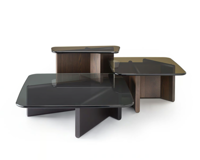 TYPE - Wood and glass coffee table _ Fiam Italia