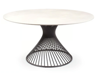 CLARIS - Round stainless steel dining table _ Fischer Möbel