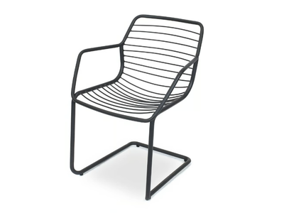 CLARIS - Stackable cantilever steel chair with armrests _ Fischer Möbel