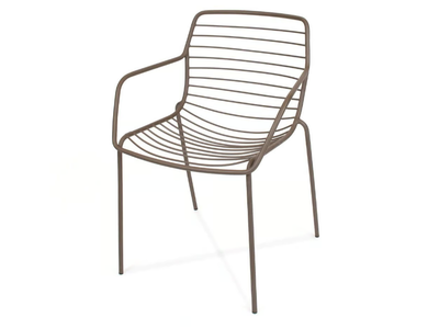 CLARIS - Stackable stainless steel chair with armrests _ Fischer Möbel