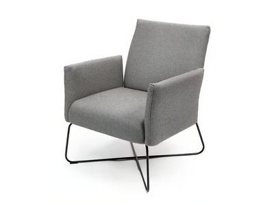 KALOS - Sled base fabric armchair with armrests _ Fischer Möbel