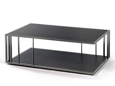 SUITE - Rectangular low coffee table with integrated magazine rack _ Fischer Möbel