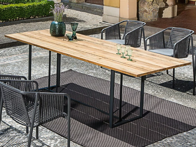 SUITE - Teak and metal garden table _ Fischer Möbel