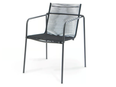 TAKU - Stackable rope garden chair with armrests _ Fischer Möbel