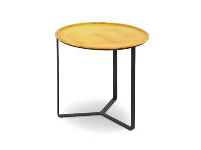 TRIOS - Round Glass and Stainless Steel garden side table _ Fischer Möbel