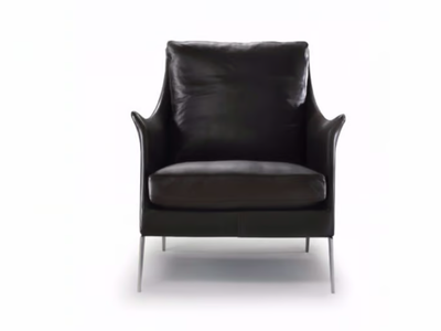 BOSS - Leather armchair with armrests _ Flexform