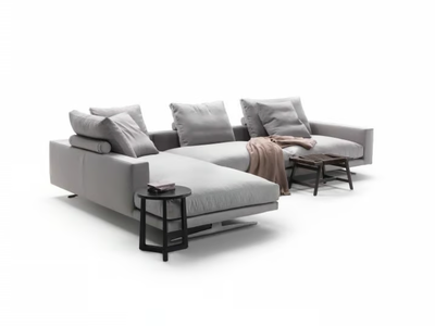 CAMPIELLO - Corner fabric sofa with chaise longue _ Flexform