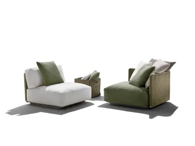 EDDY OUTDOOR - Fabric garden armchair _ Flexform
