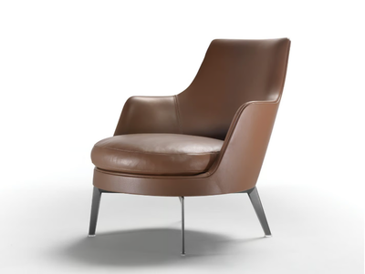 GUSCIO - GUSCIO SOFT - Leather armchair with armrests _ Flexform