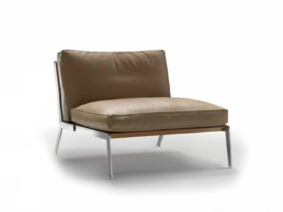 HAPPY - Leather armchair with removable cover _ Flexform