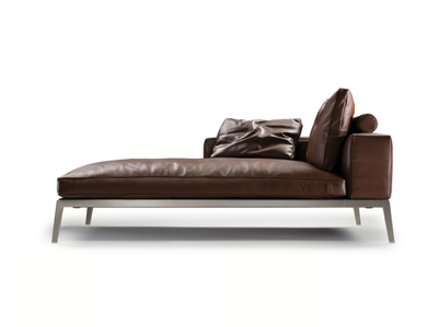 LIFESTEEL - Tanned leather day bed with removable cover _ Flexform