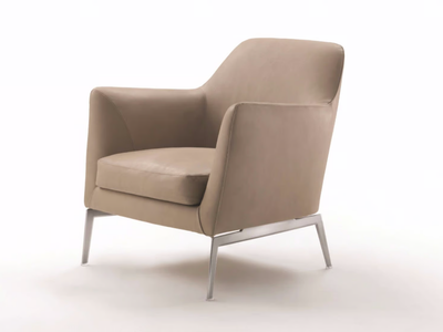 LUCE - Leather armchair with armrests _ Flexform