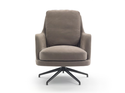 MARLEY - Swivel fabric armchair with armrests _ Flexform