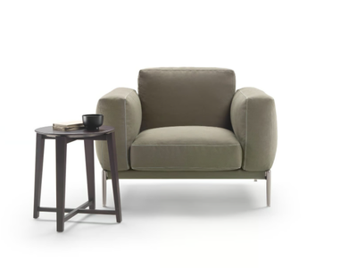 ROMEO COMPACT - Fabric armchair with removable cover with armrests _ Flexform