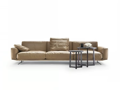 SOFT DREAM - SOFT DREAM LARGE - 3 seater leather sofa with removable cover _ Flexform