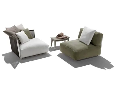 VULCANO OUTDOOR - Fabric garden armchair with removable cover _ Flexform