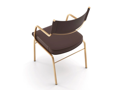CHAZUKA - Tanned leather chair with armrests _ F.lli Orsenigo