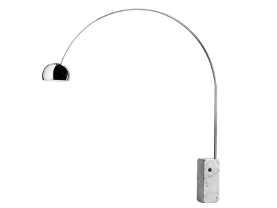 ARCO - Aluminium arc lamp with Carrara marble base _ Flos