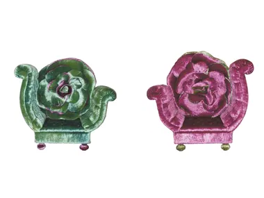 GREEN AND PINK - Upholstered fabric armchair with armrests _ formitalia luxury group