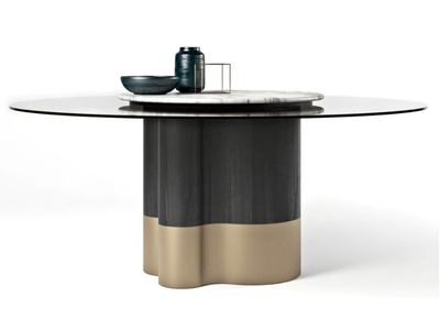 MARYGOLD - Wood and glass table with Lazy Susan _ formitalia luxury group
