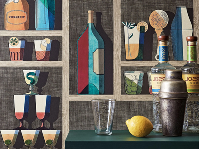 COCKTAILS - Wallpaper _ Fornasetti