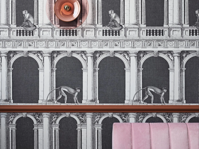 PROCURATIE E SCIMMIE - Wallpaper _ Fornasetti