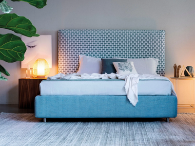 CAROL - Fabric double bed with high headboard _ Frauflex