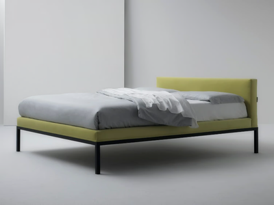 DEGRISE - Bed with removable cover with upholstered headboard _ Frauflex